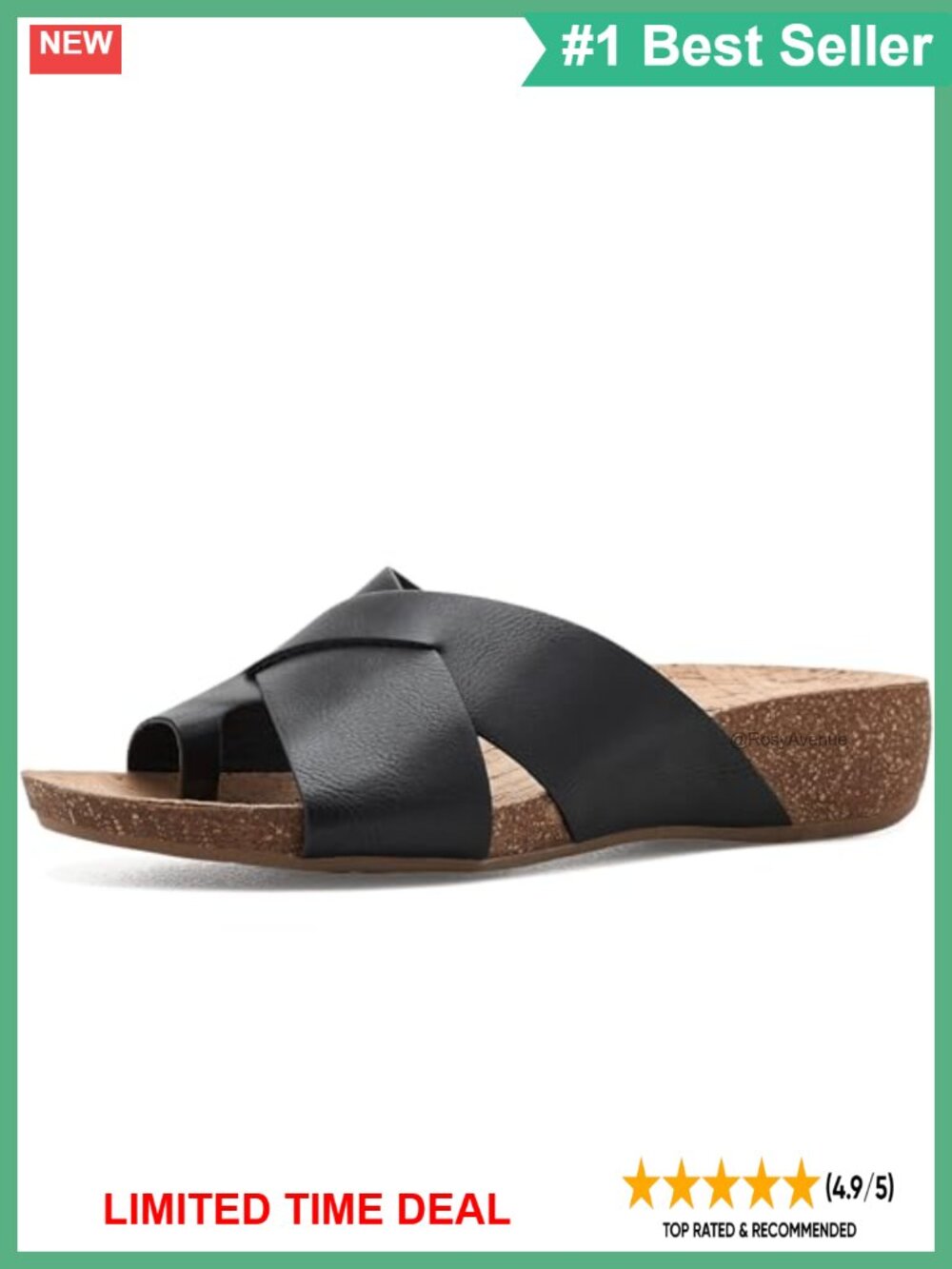 Women's Micha Platform Wedge Sandals Slip On Comfort Cork Footbed